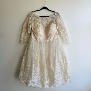 Chi Chi London Women’s 18 Gilded Grace Dress Champagne ModCloth Wedding Party